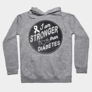 Stronger than diabetes - diabetics awareness strength t1d type 1 type 2 chalkboard chalk Hoodie